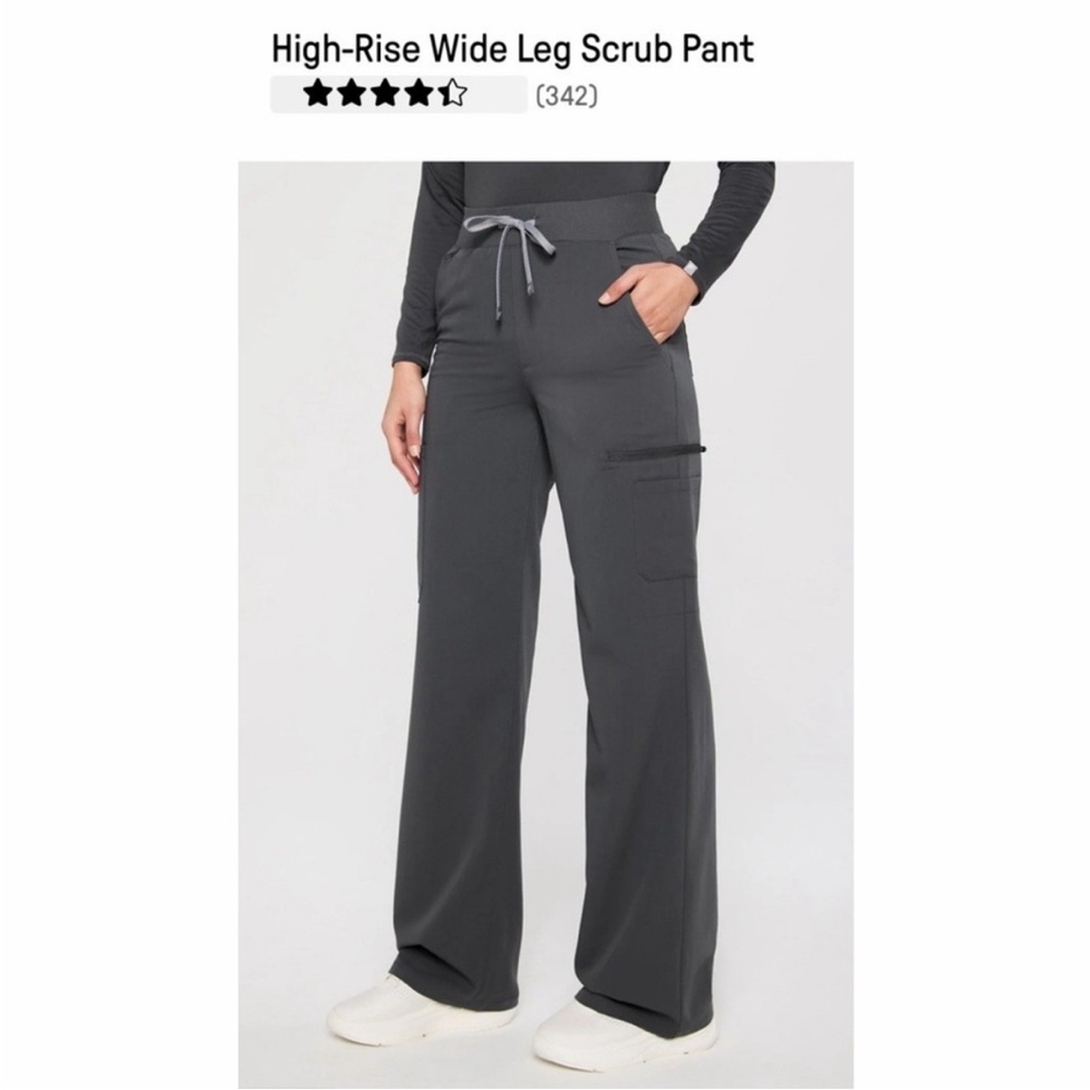 Fabletics High-Rise Wide Leg Scrub Pant - Gray